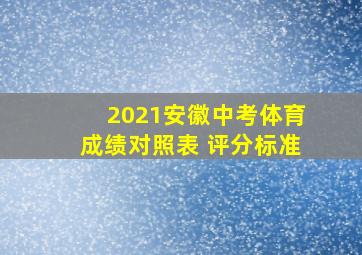 2021安徽中考体育成绩对照表 评分标准